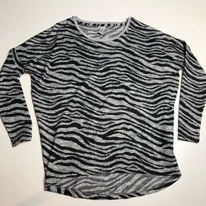 Soya Concept Silver Black Womens Top XS Viscose